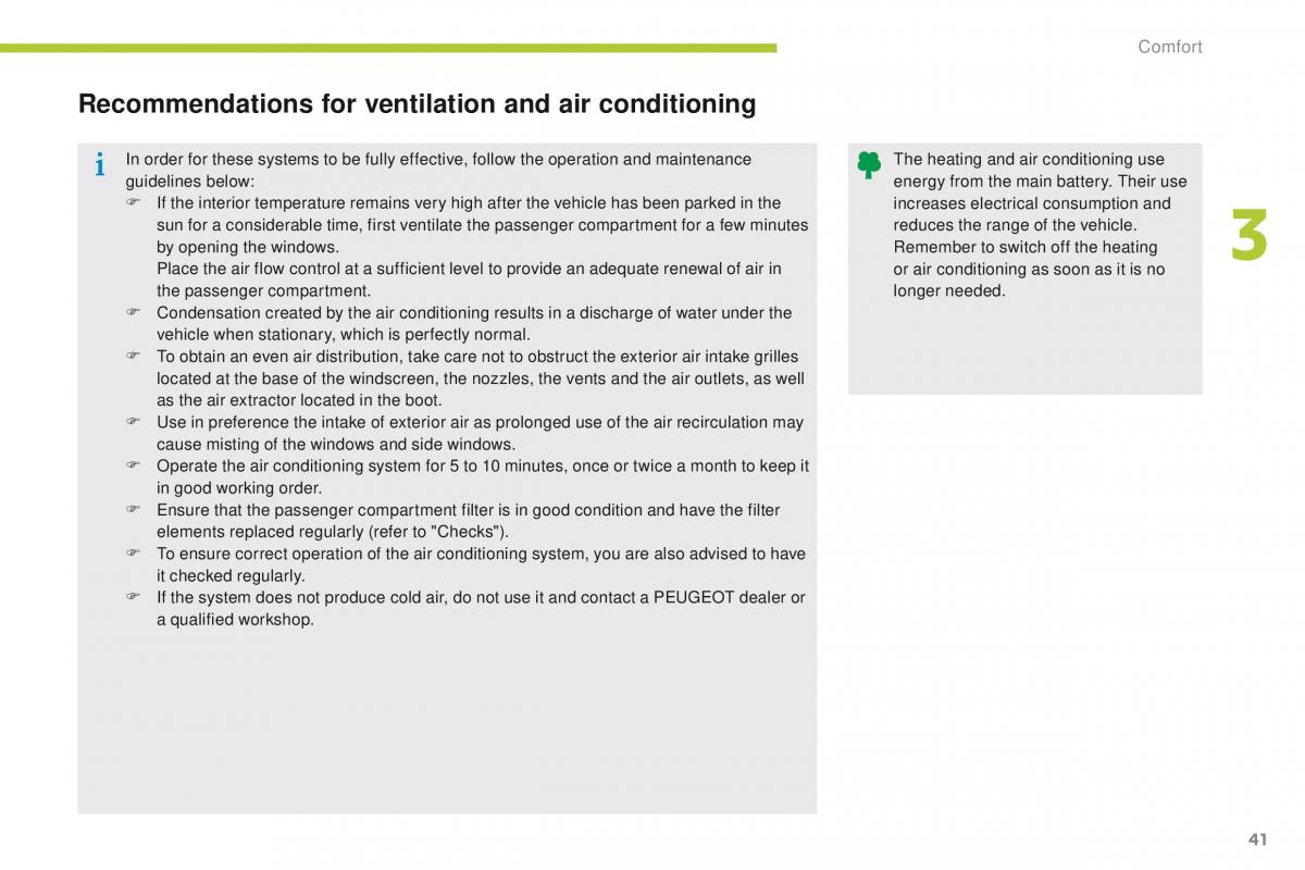 Peugeot iOn owners manual / page 43