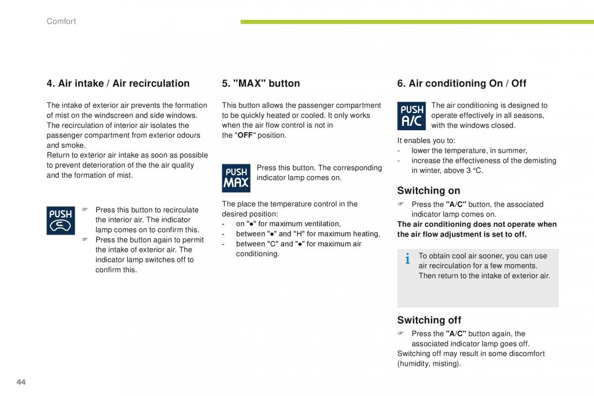 Peugeot iOn owners manual / page 46