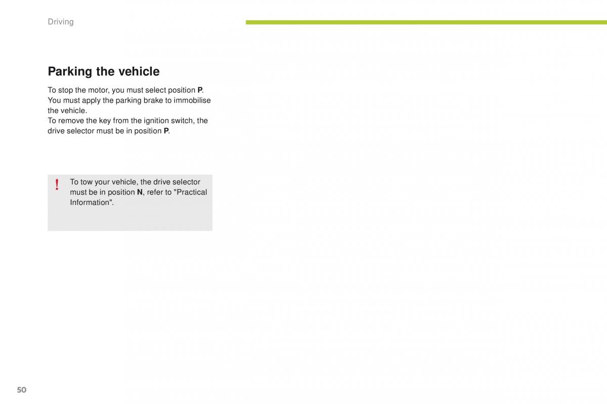 Peugeot iOn owners manual / page 52