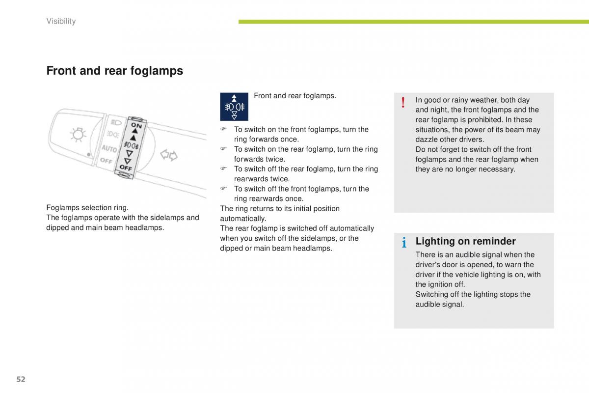 Peugeot iOn owners manual / page 54