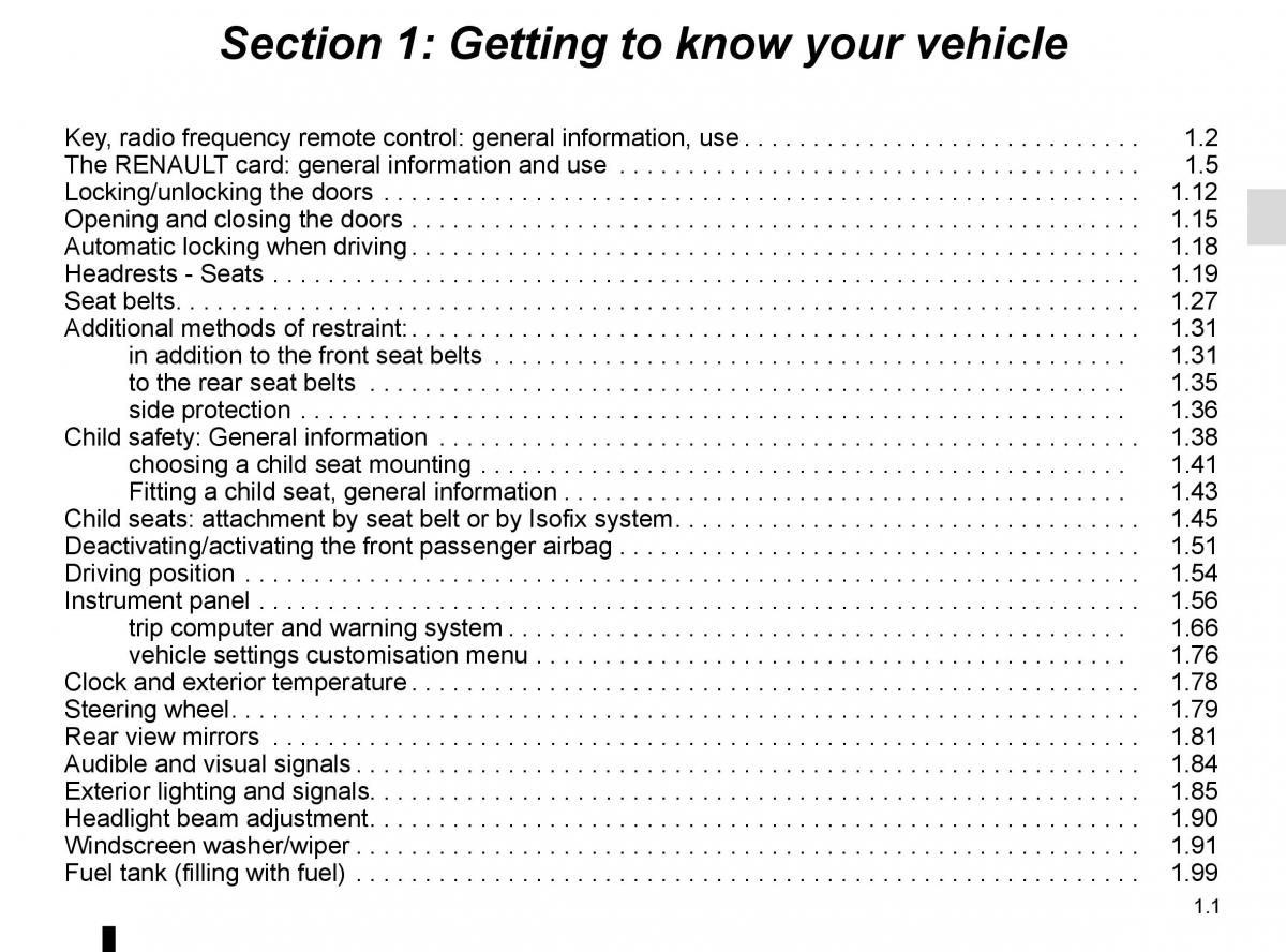 Renault Talisman owners manual / page 7