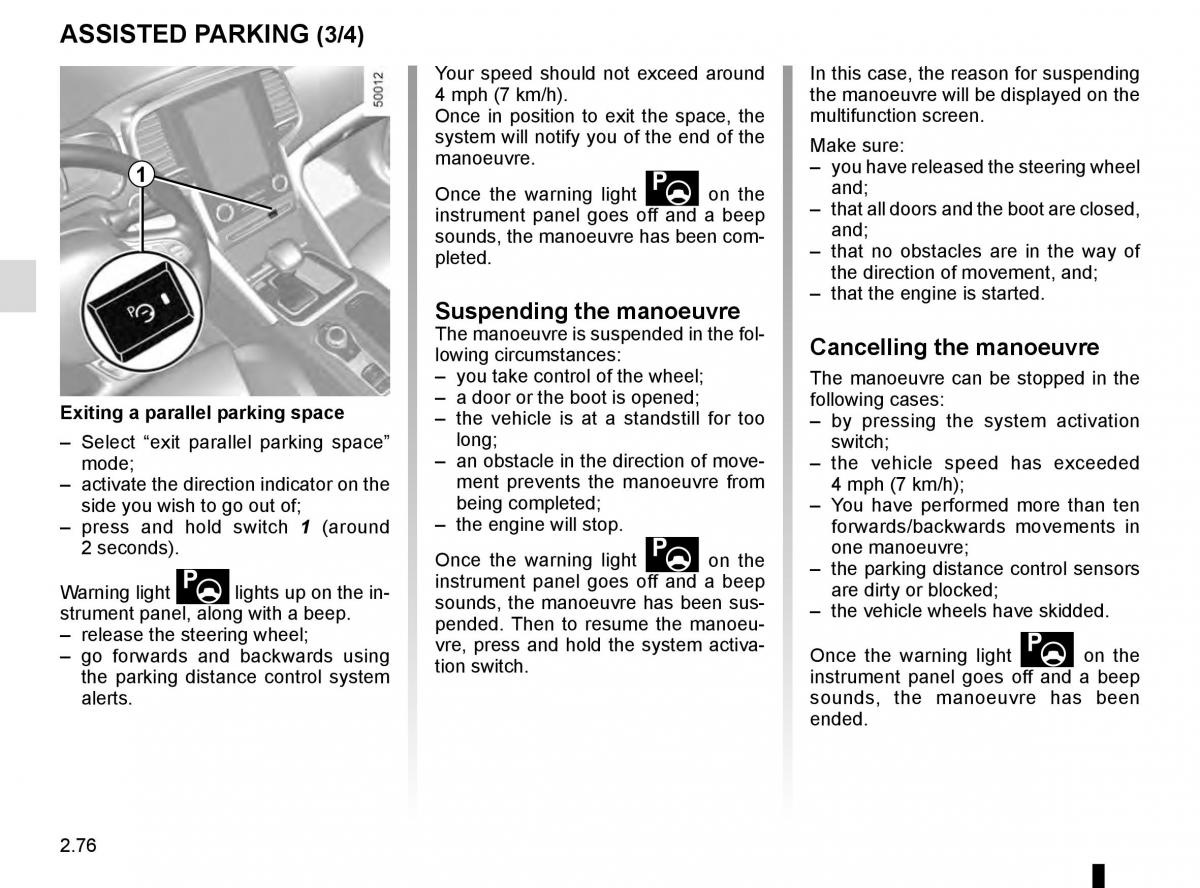 Renault Talisman owners manual / page 184