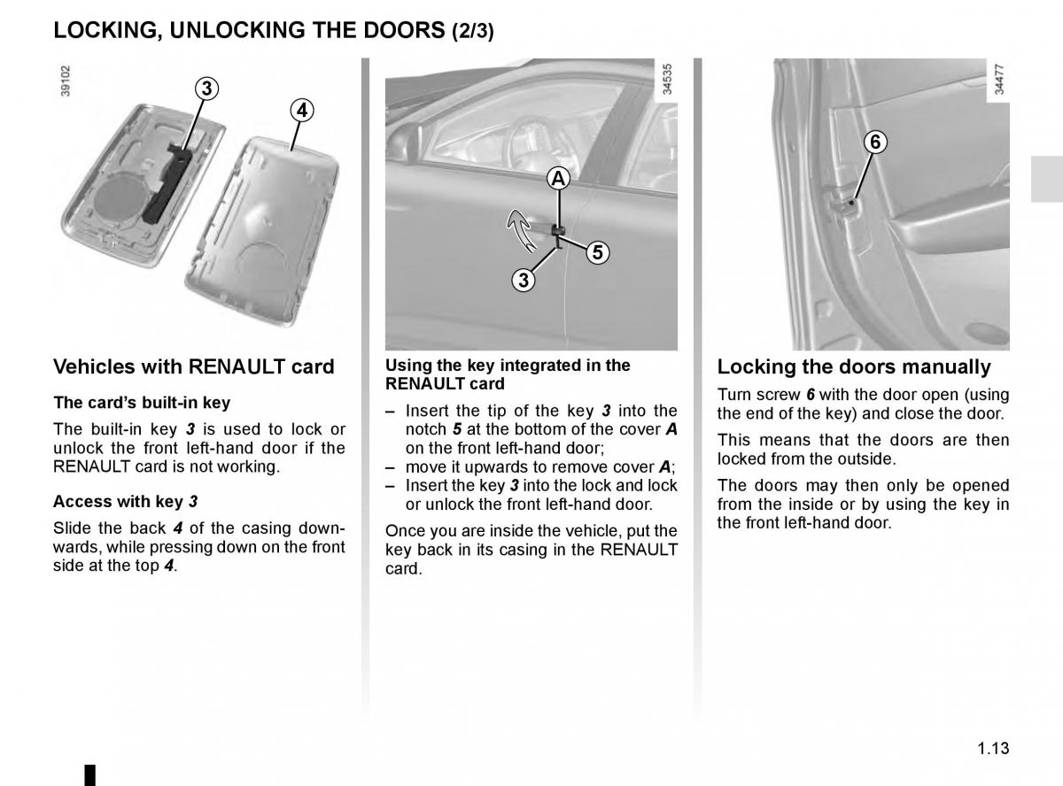 Renault Talisman owners manual / page 19