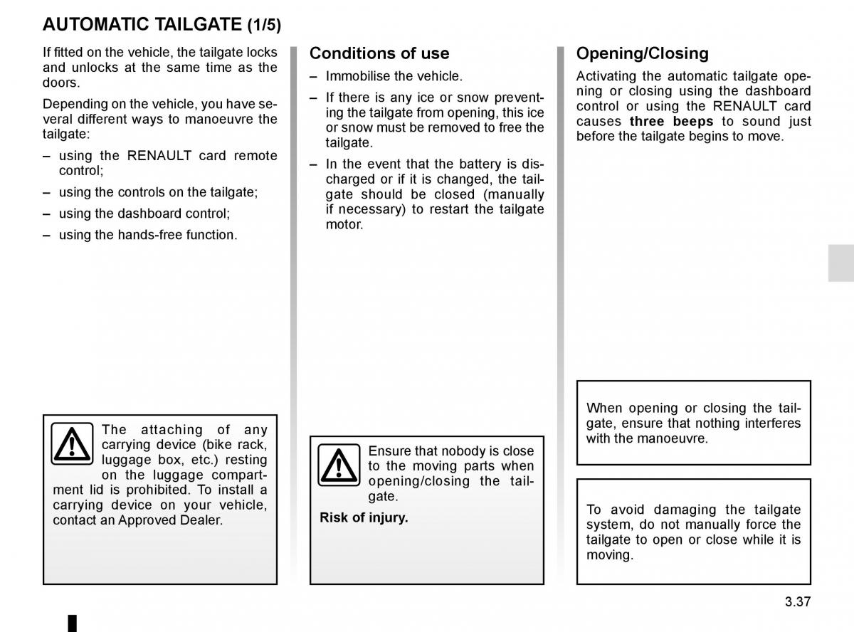 Renault Talisman owners manual / page 227