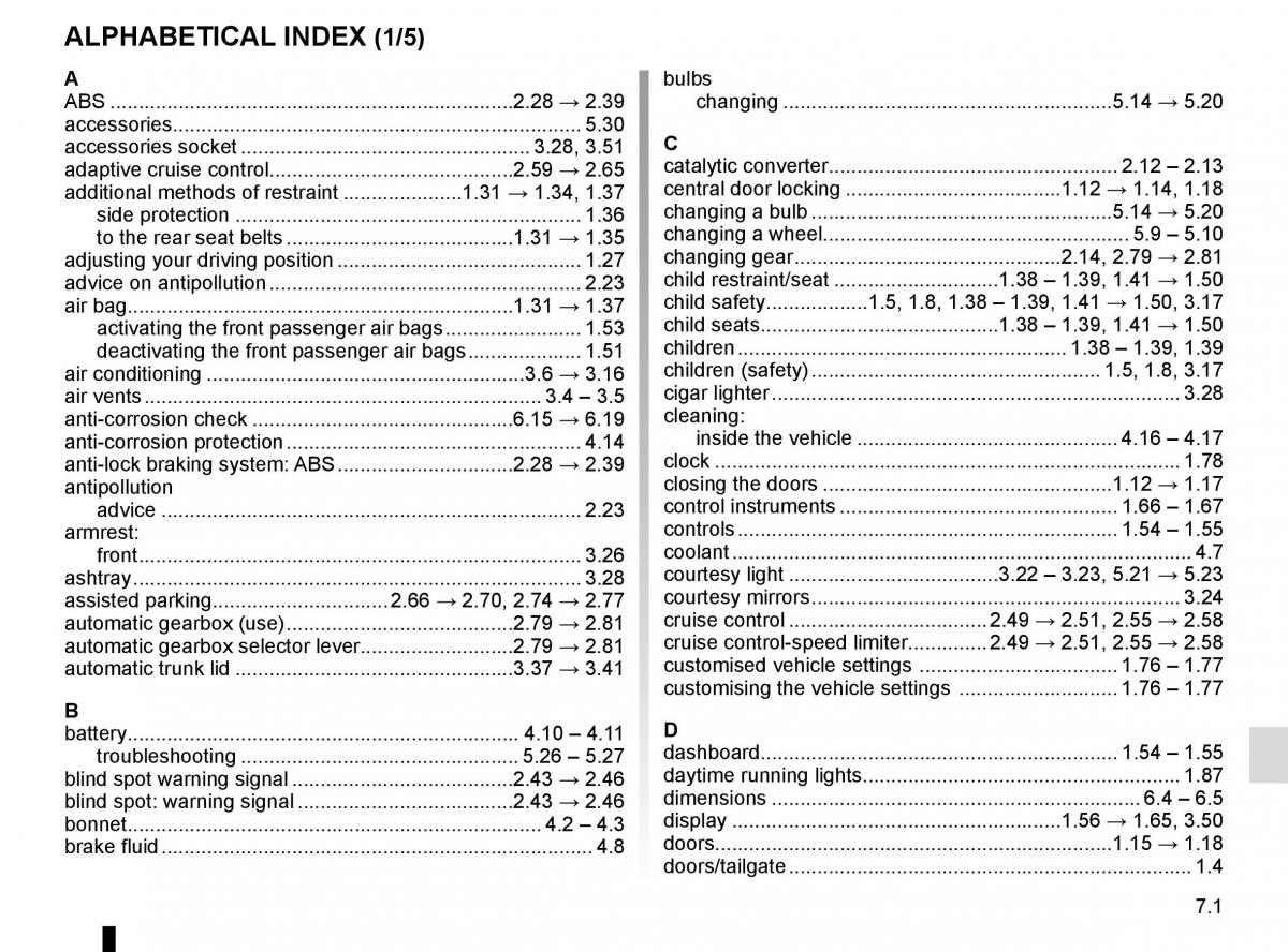 Renault Talisman owners manual / page 321