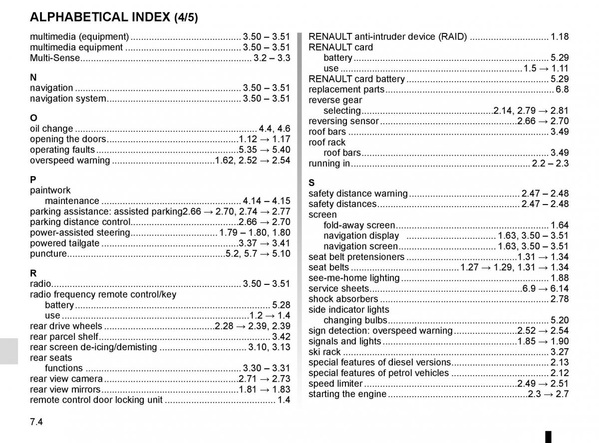 Renault Talisman owners manual / page 324