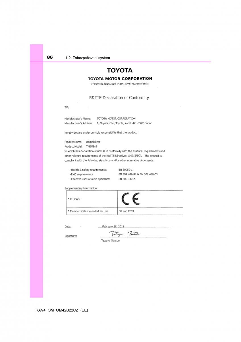 Toyota RAV4 IV 4 navod k obsludze / page 86