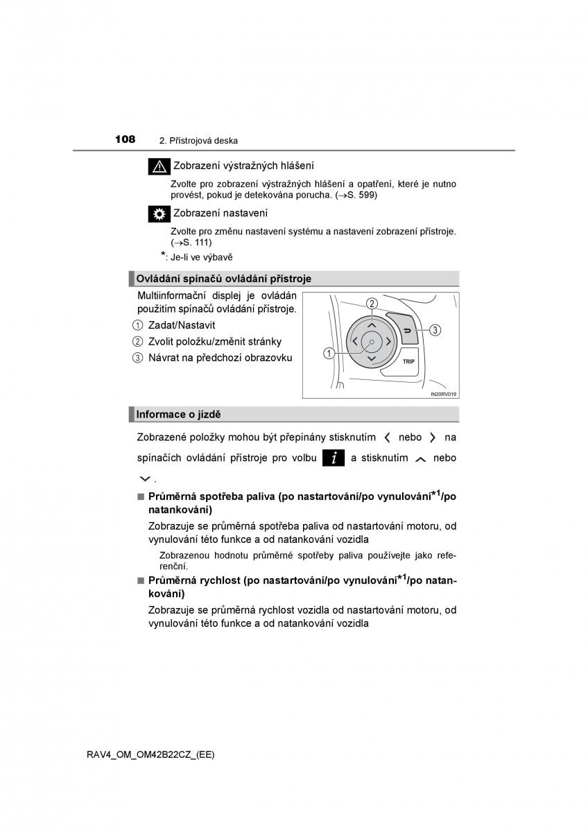 Toyota RAV4 IV 4 navod k obsludze / page 108