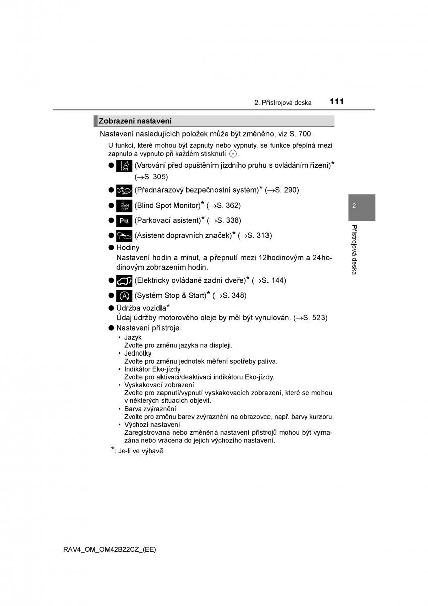 Toyota RAV4 IV 4 navod k obsludze / page 111