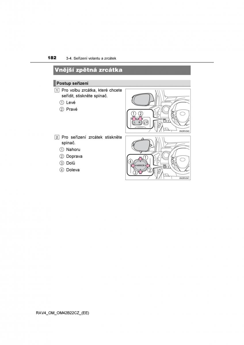 Toyota RAV4 IV 4 navod k obsludze / page 182