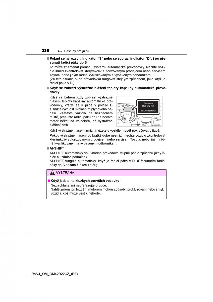 Toyota RAV4 IV 4 navod k obsludze / page 236