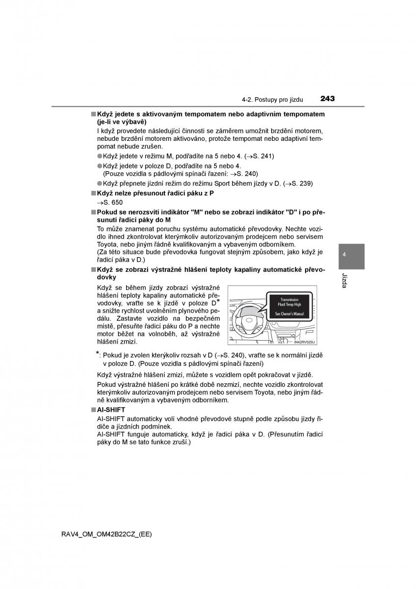 Toyota RAV4 IV 4 navod k obsludze / page 243