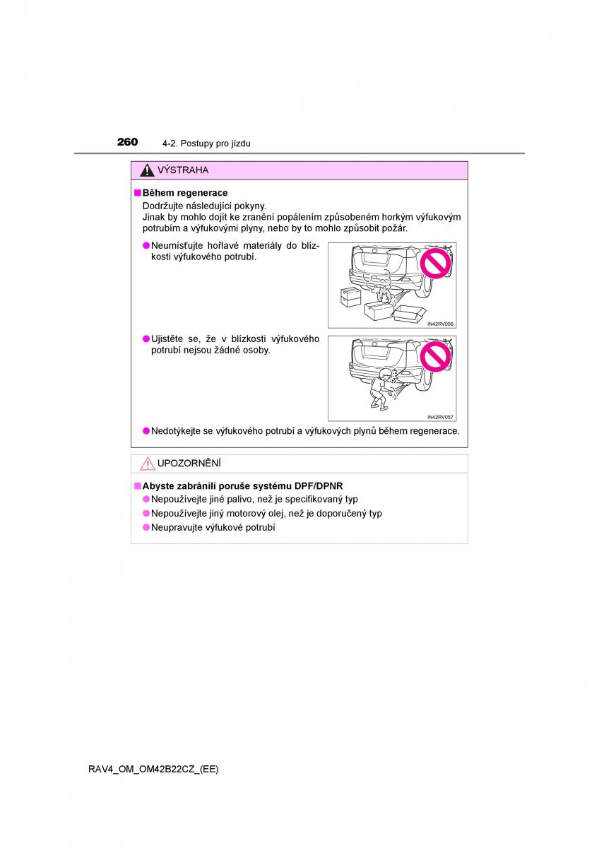 Toyota RAV4 IV 4 navod k obsludze / page 260