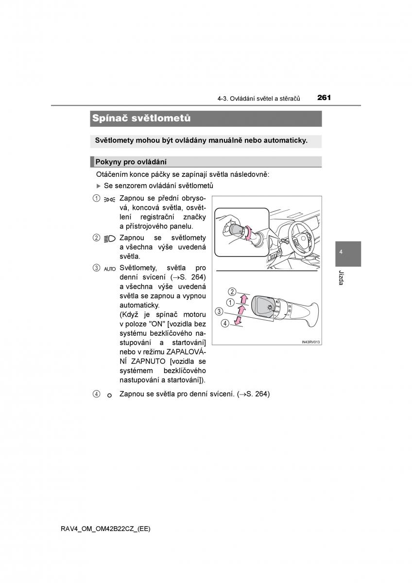 Toyota RAV4 IV 4 navod k obsludze / page 261