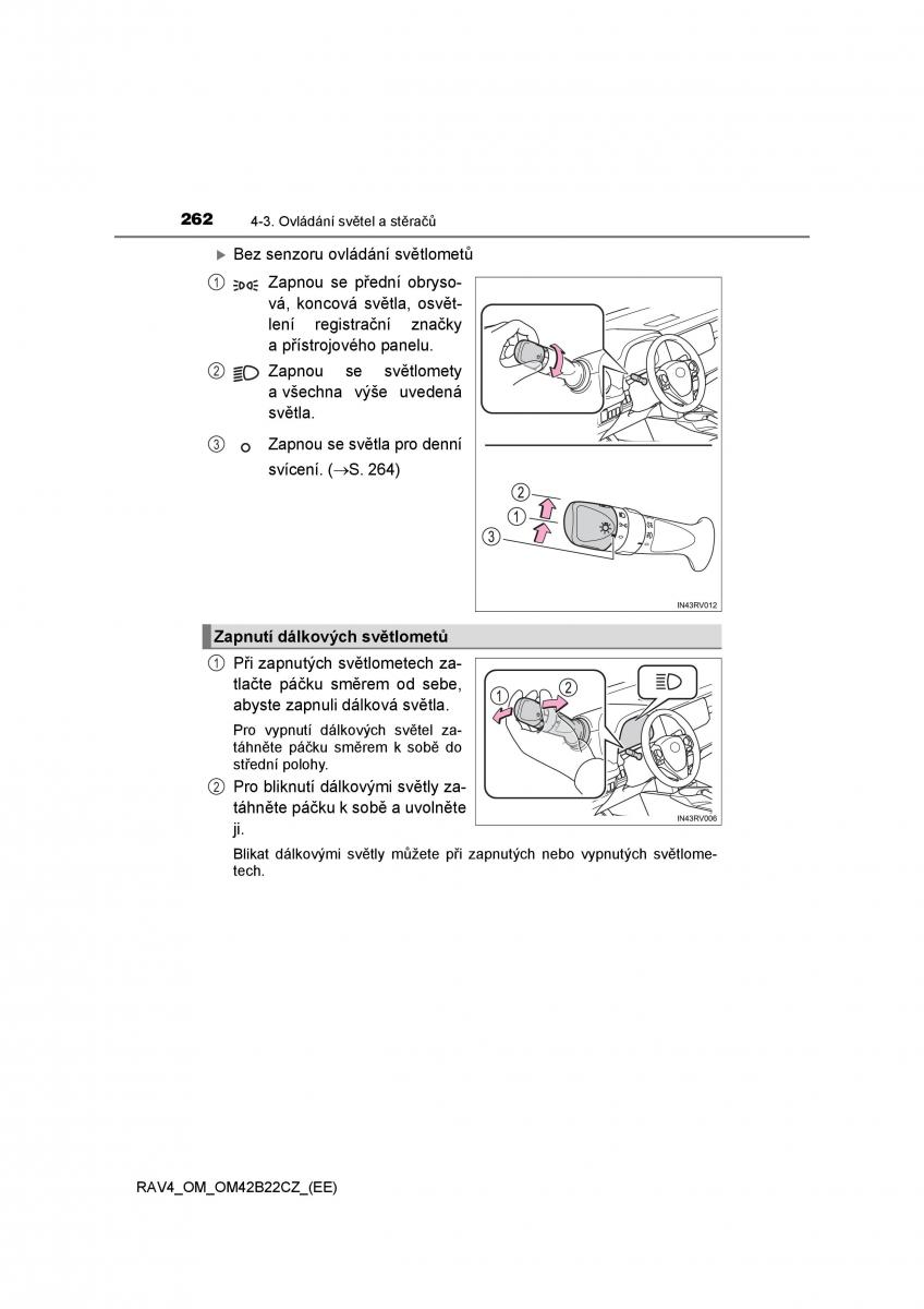 Toyota RAV4 IV 4 navod k obsludze / page 262