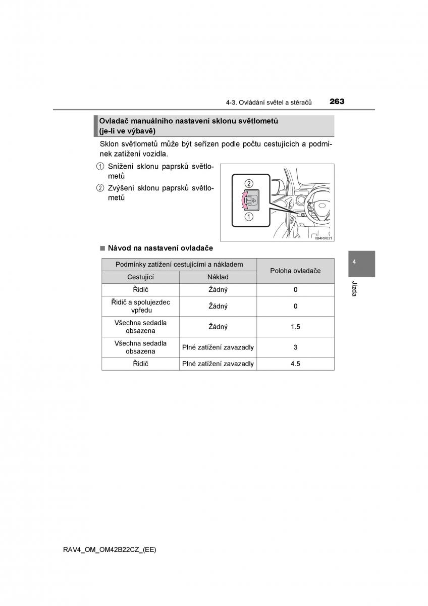 Toyota RAV4 IV 4 navod k obsludze / page 263