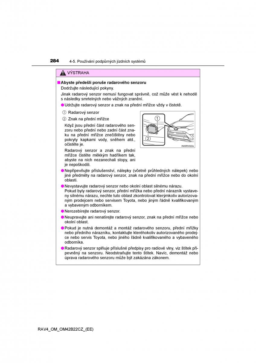 Toyota RAV4 IV 4 navod k obsludze / page 284