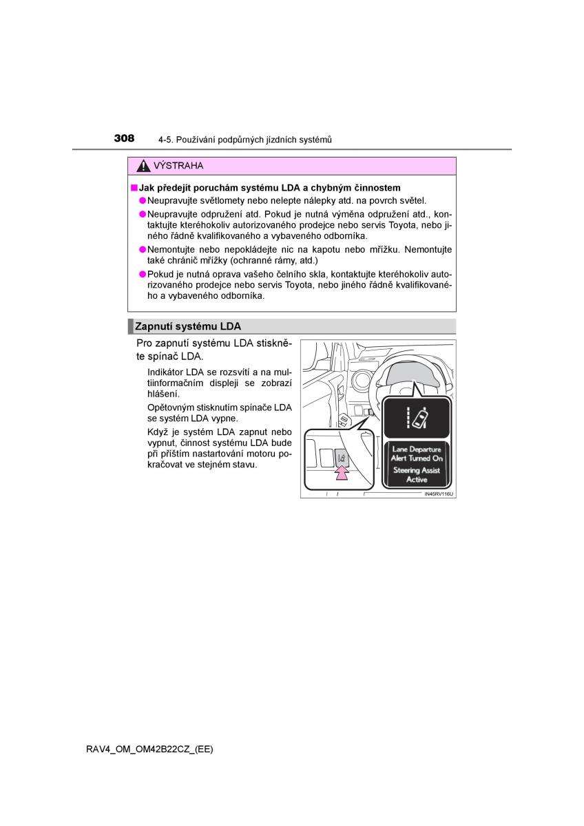 Toyota RAV4 IV 4 navod k obsludze / page 308