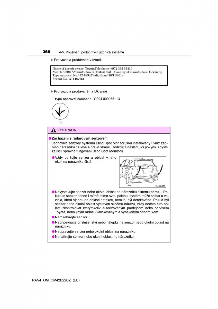 Toyota RAV4 IV 4 navod k obsludze / page 366