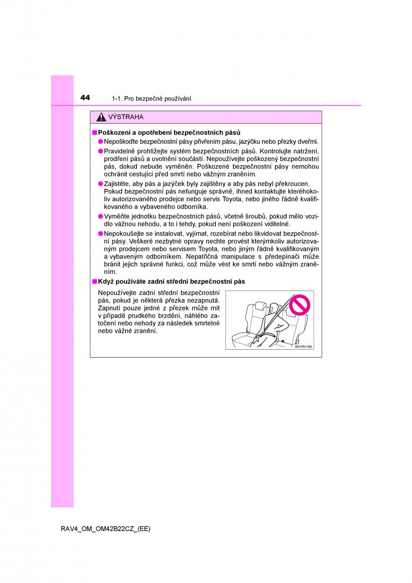 Toyota RAV4 IV 4 navod k obsludze / page 44