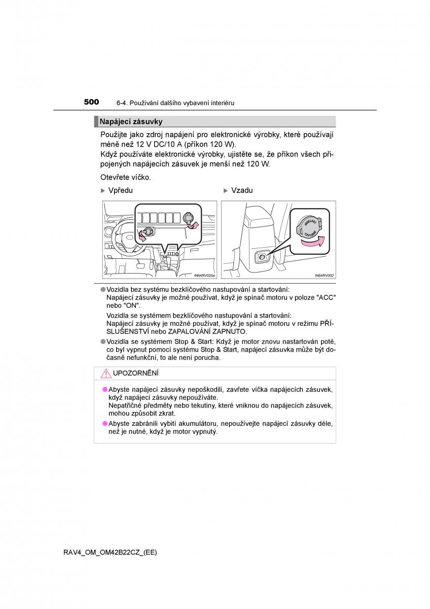 Toyota RAV4 IV 4 navod k obsludze / page 500