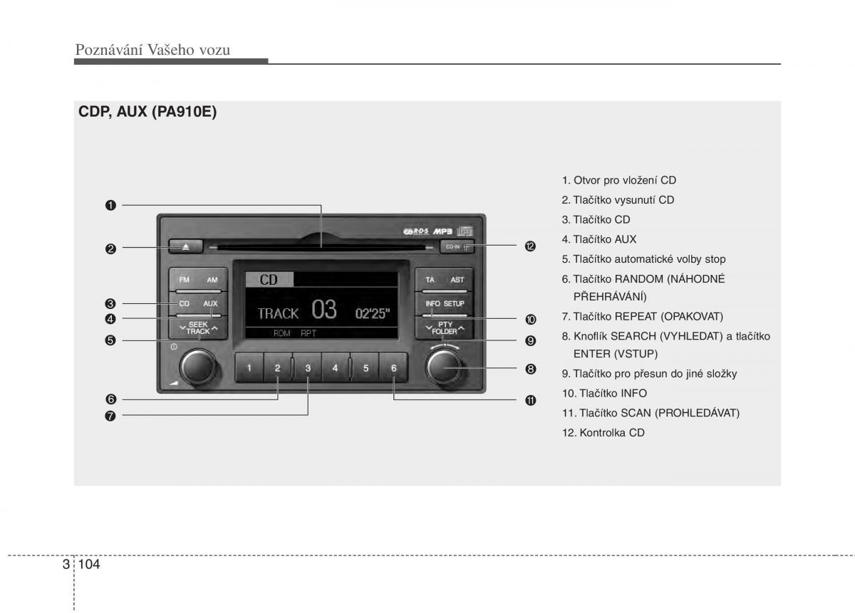 KIA Rio Pride DE navod k obsludze / page 114