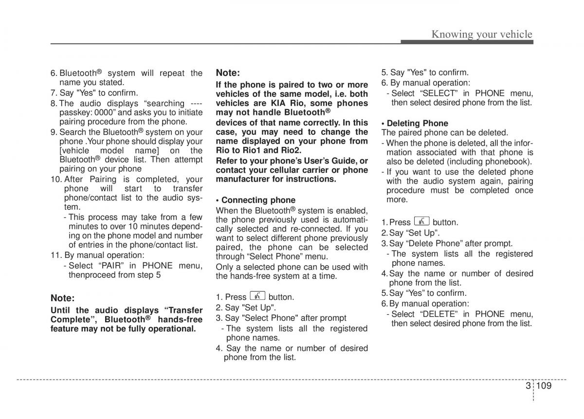 KIA Rio Pride DE owners manual / page 122