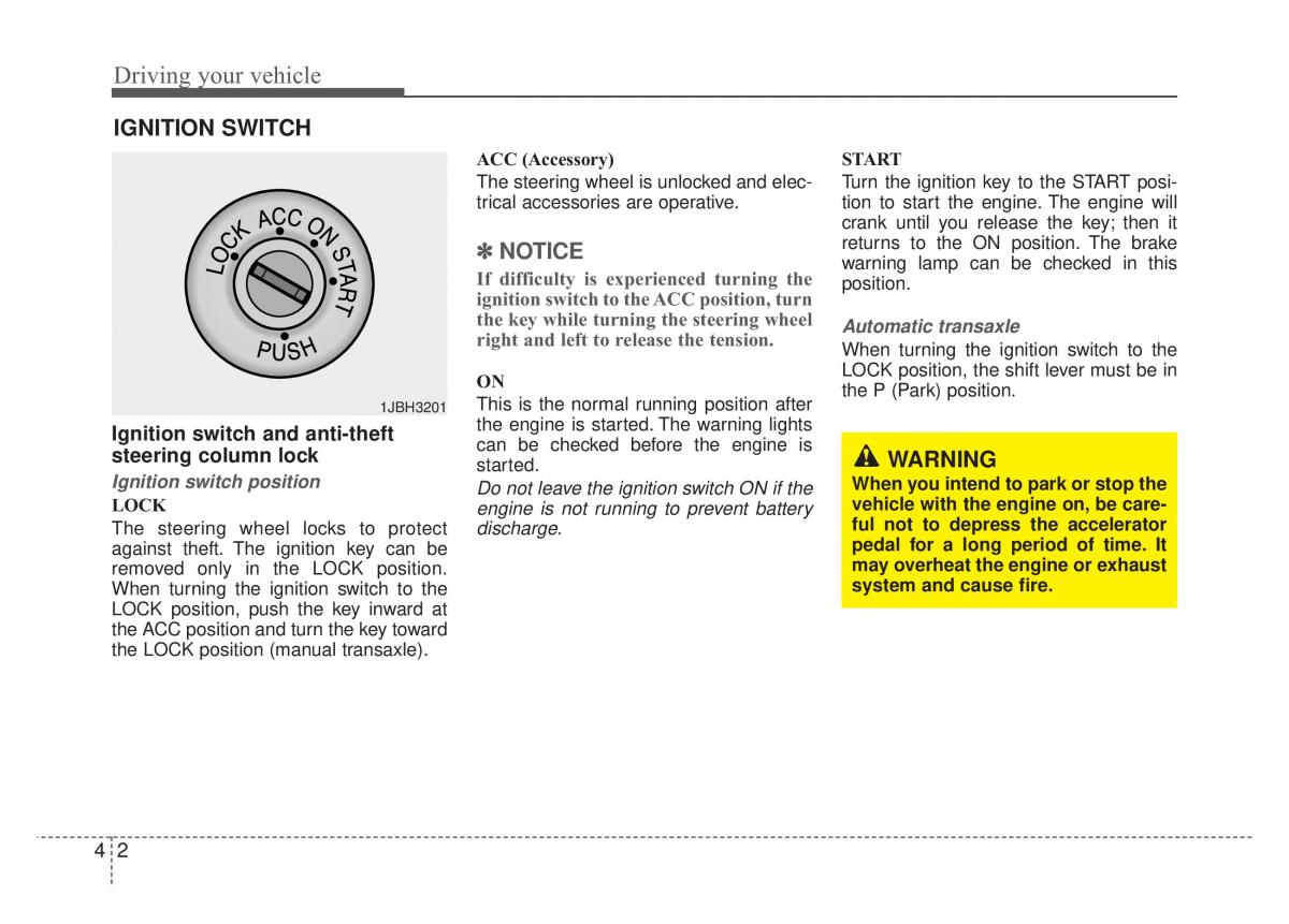 KIA Rio Pride DE owners manual / page 128