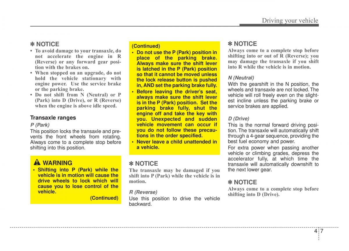 KIA Rio Pride DE owners manual / page 133