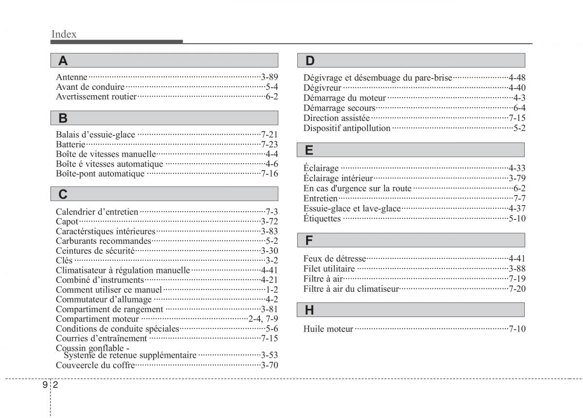 KIA Rio Pride DE manuel du proprietaire / page 255