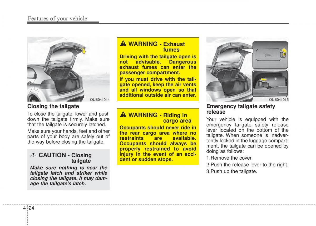 KIA Rio Pride UB owners manual / page 95