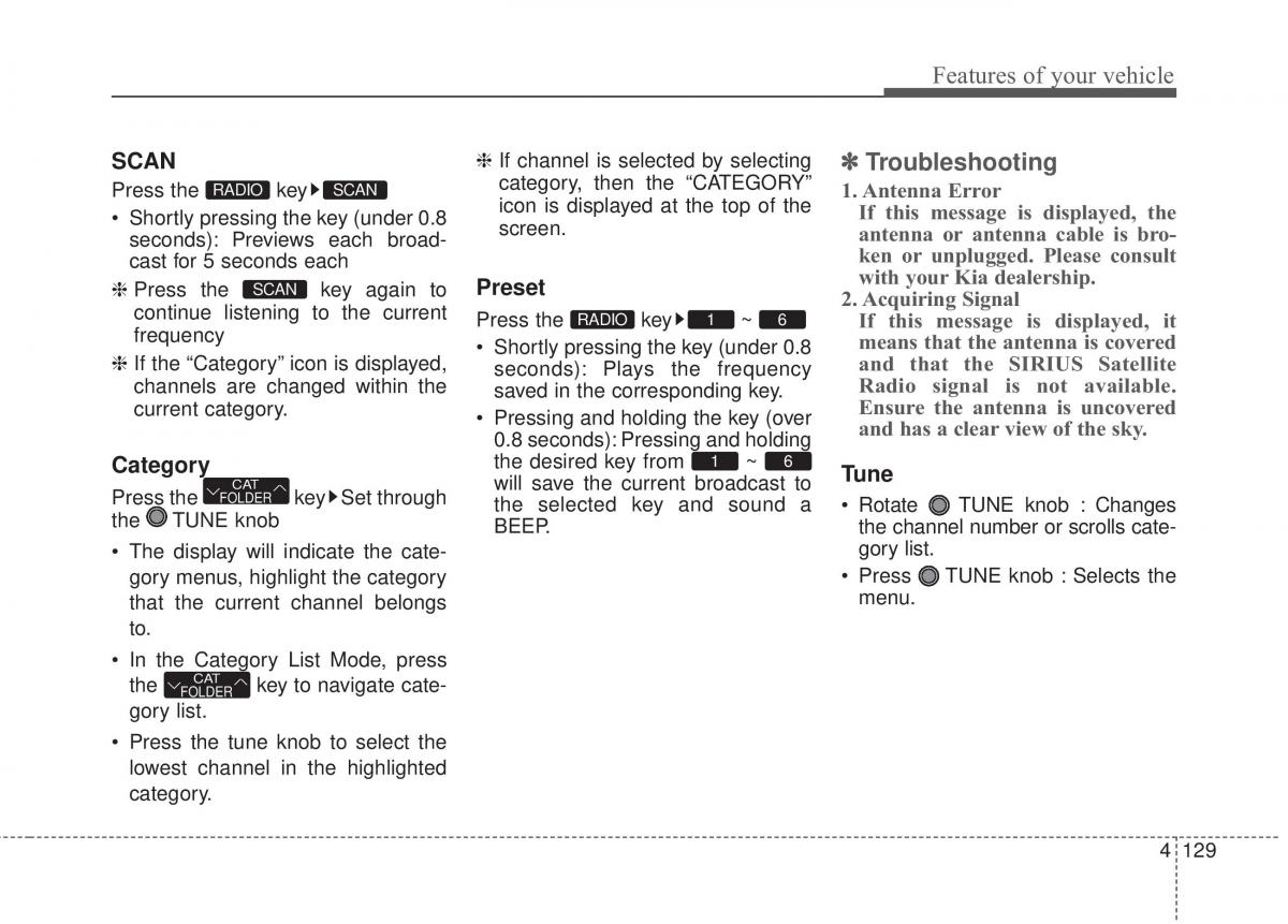 KIA Rio Pride UB owners manual / page 200