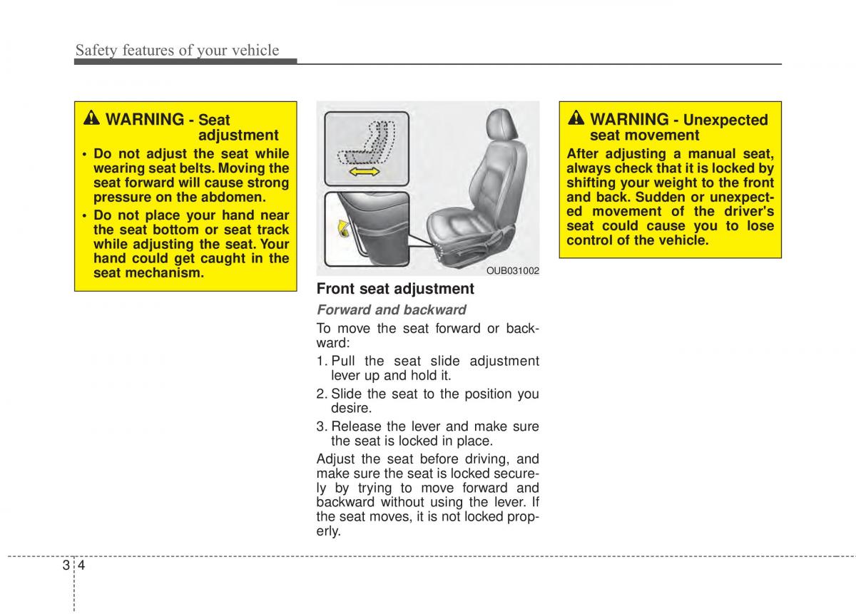 KIA Rio Pride UB owners manual / page 21