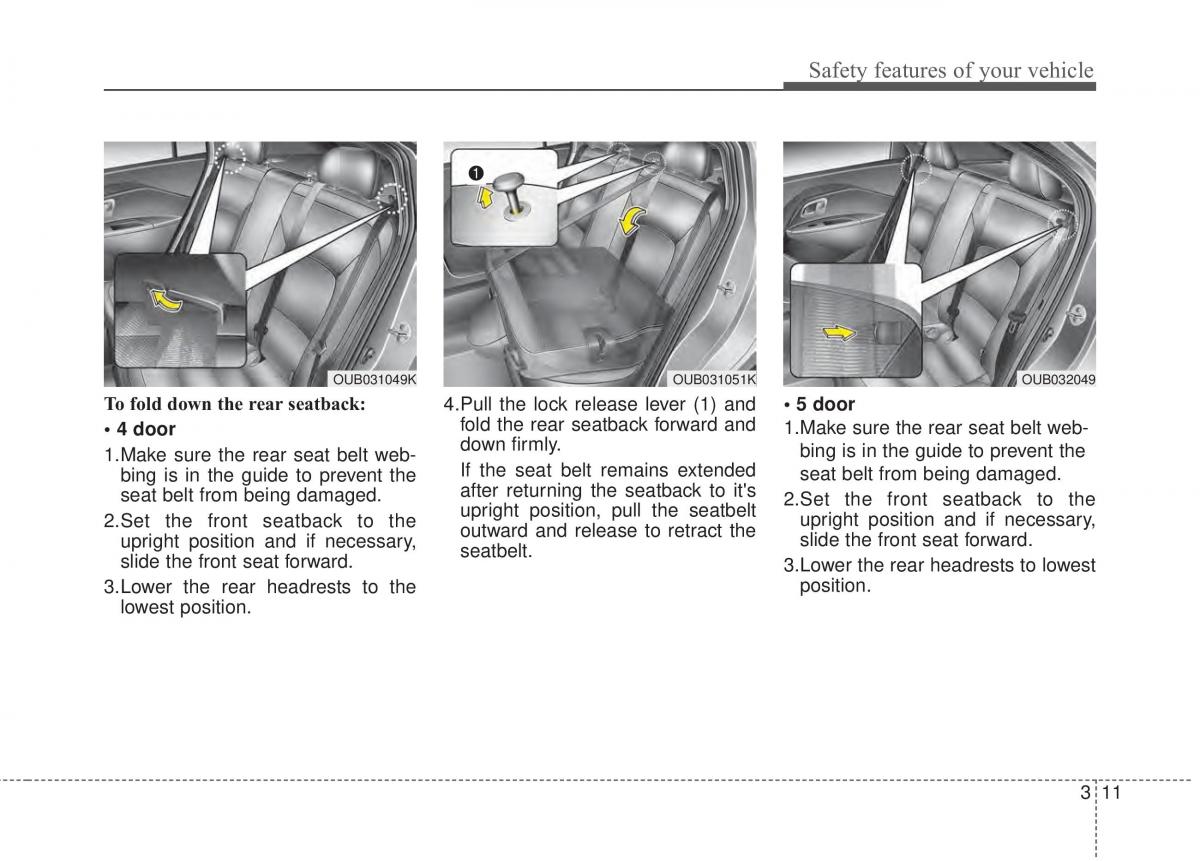 KIA Rio Pride UB owners manual / page 28