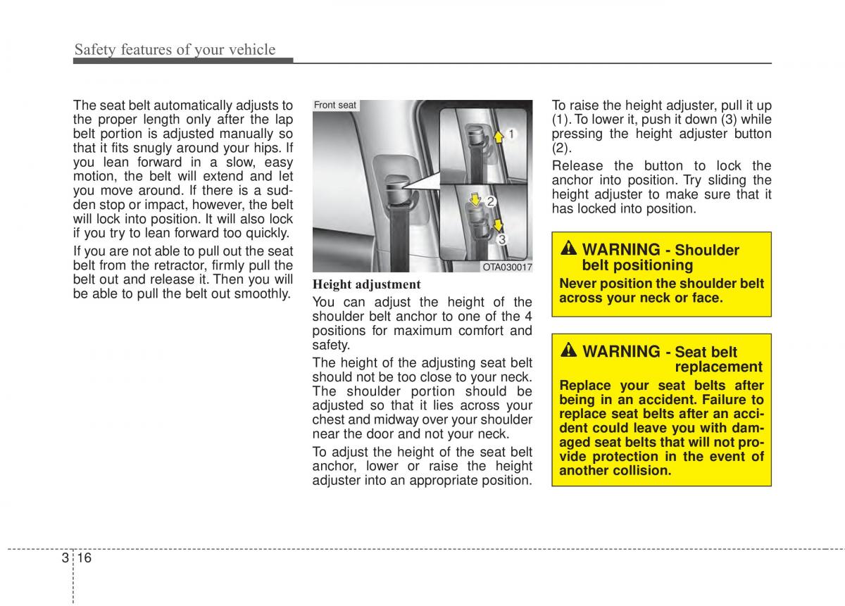 KIA Rio Pride UB owners manual / page 33