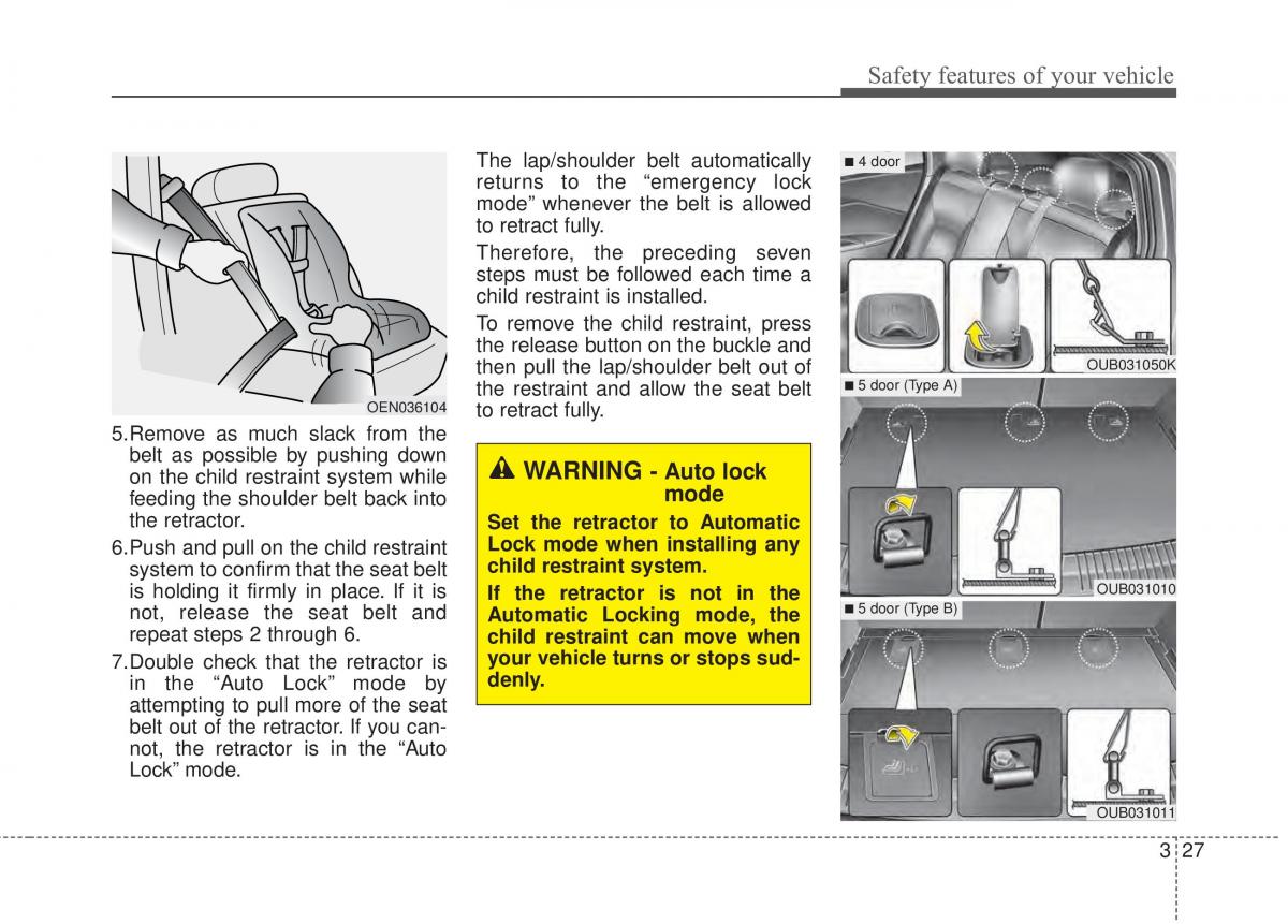 KIA Rio Pride UB owners manual / page 44