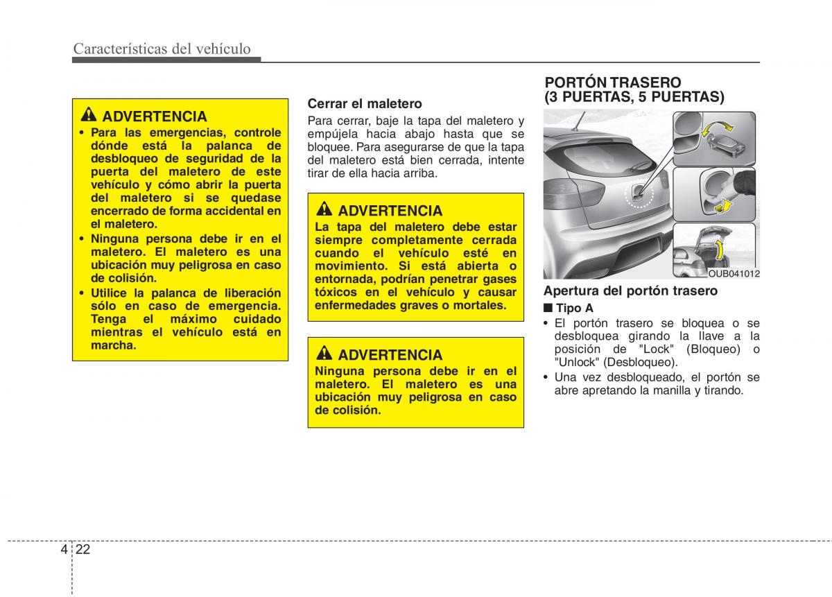 KIA Rio Pride UB manual del propietario / page 101