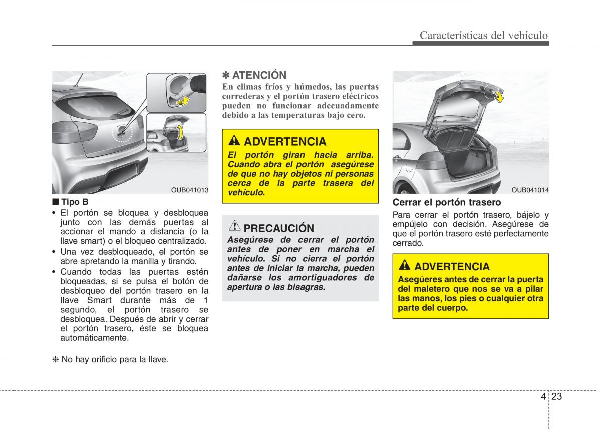 KIA Rio Pride UB manual del propietario / page 102