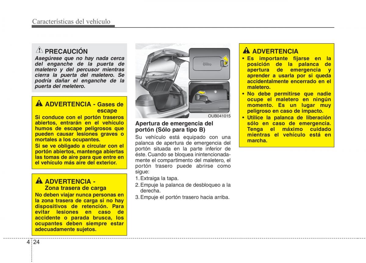 KIA Rio Pride UB manual del propietario / page 103