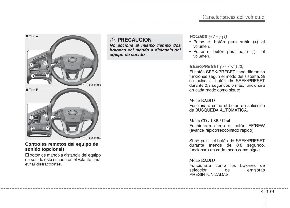 KIA Rio Pride UB manual del propietario / page 218