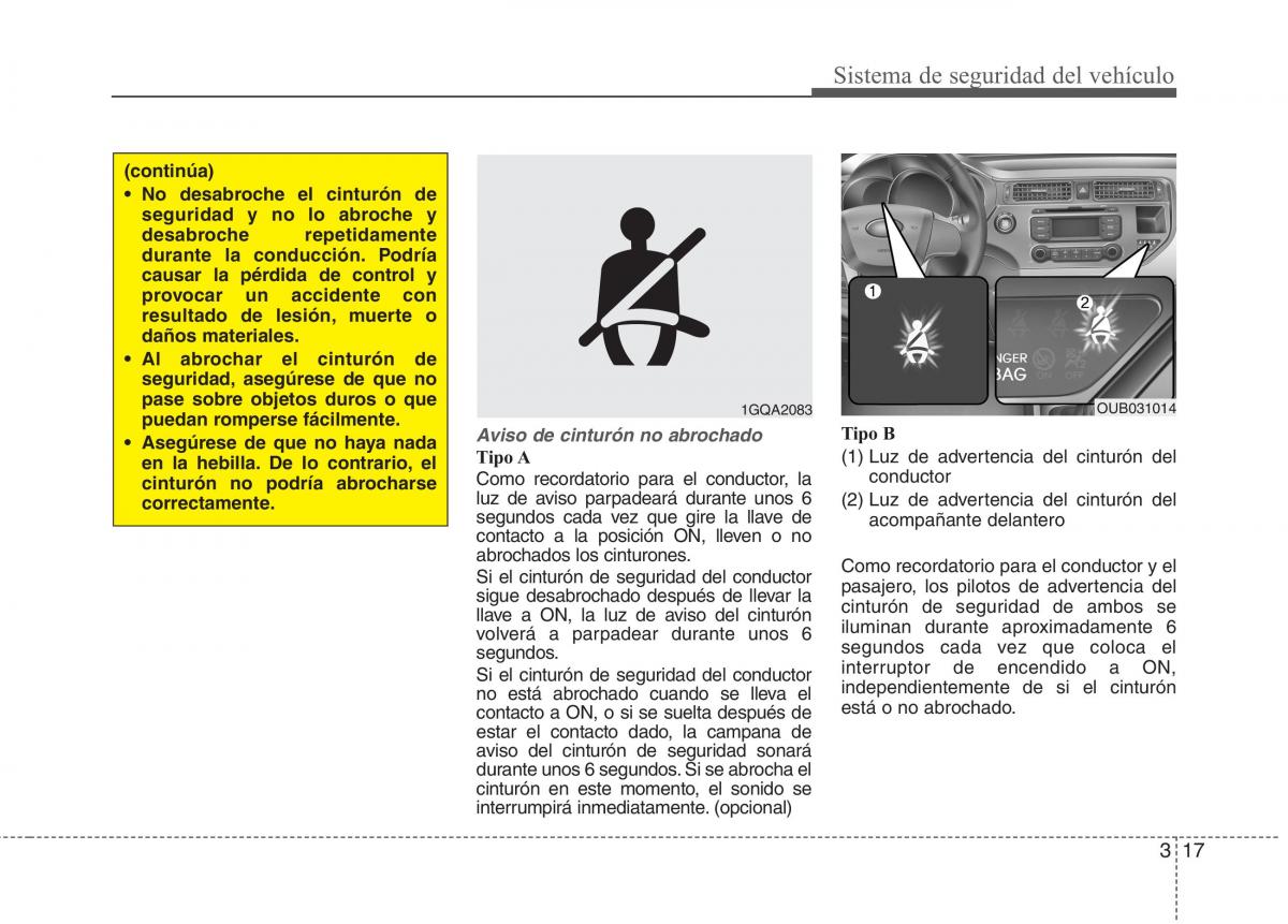 KIA Rio Pride UB manual del propietario / page 29