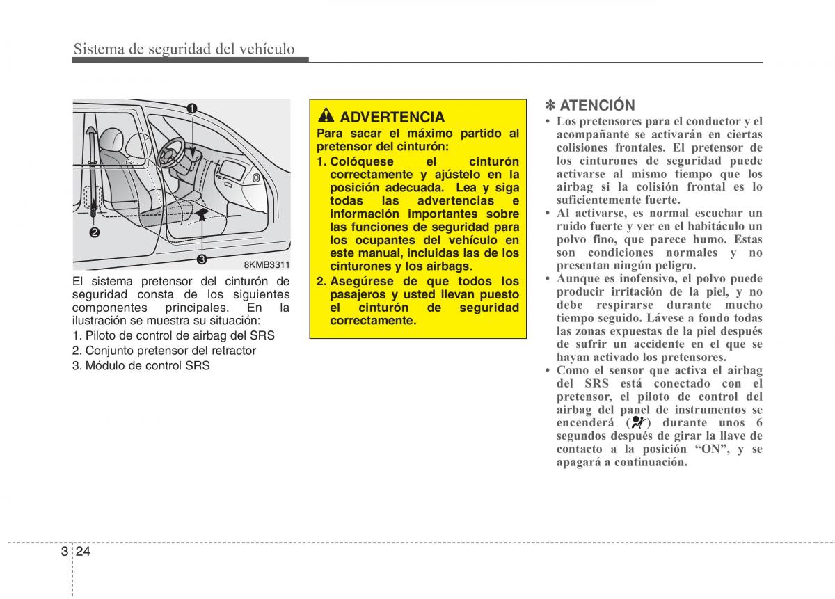 KIA Rio Pride UB manual del propietario / page 36