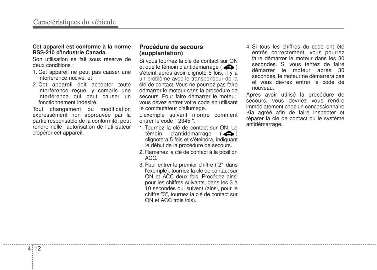 KIA Rio Pride UB manuel du proprietaire / page 79