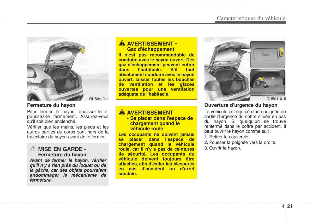 KIA Rio Pride UB manuel du proprietaire / page 88