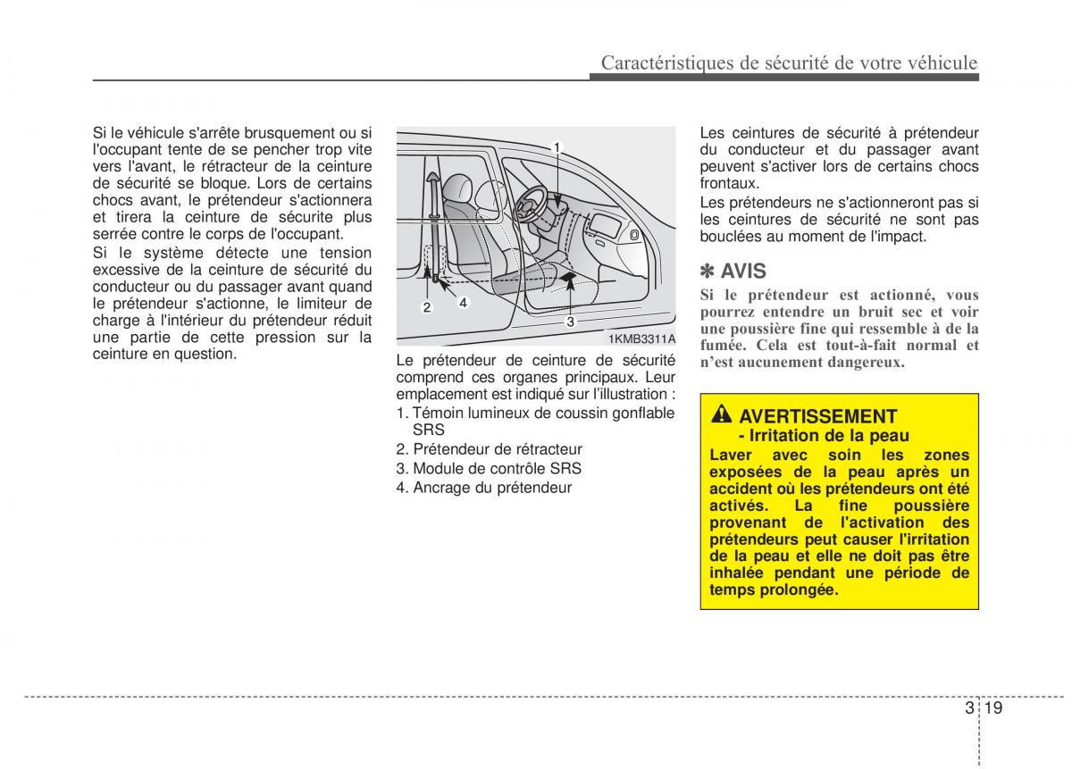 KIA Rio Pride UB manuel du proprietaire / page 32