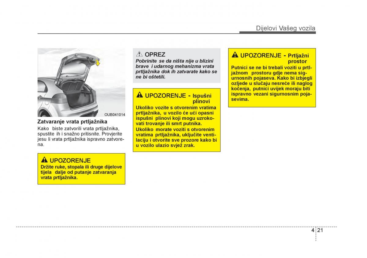 KIA Rio Pride UB vlasnicko uputstvo / page 98