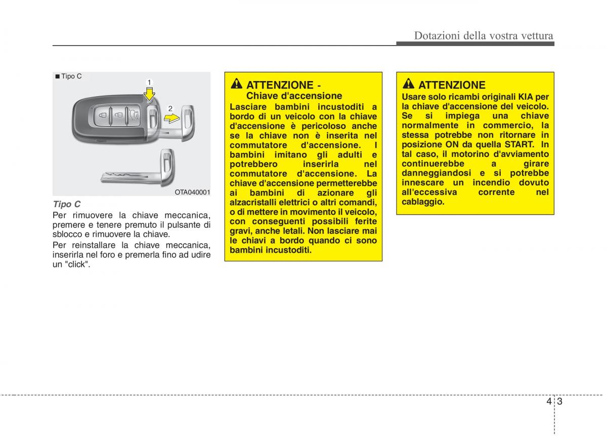 KIA Rio Pride UB manuale del proprietario / page 83