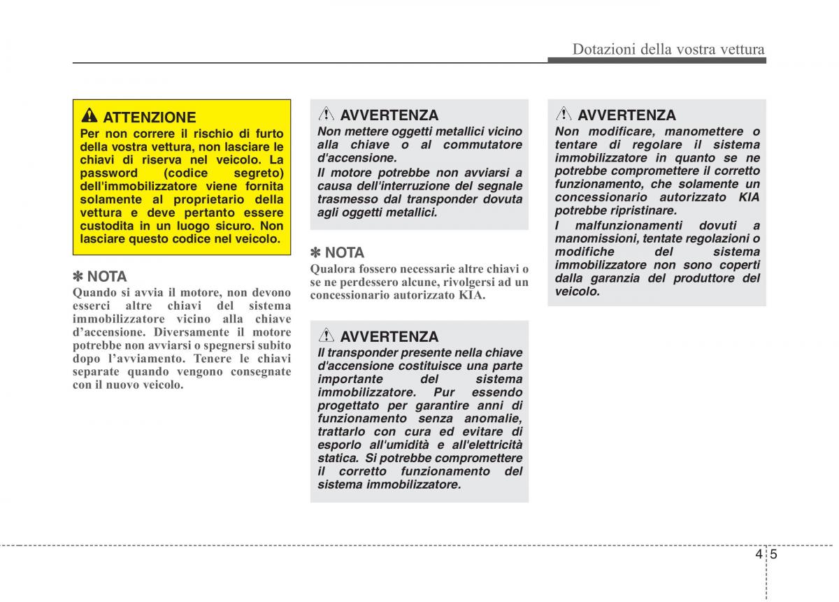 KIA Rio Pride UB manuale del proprietario / page 85