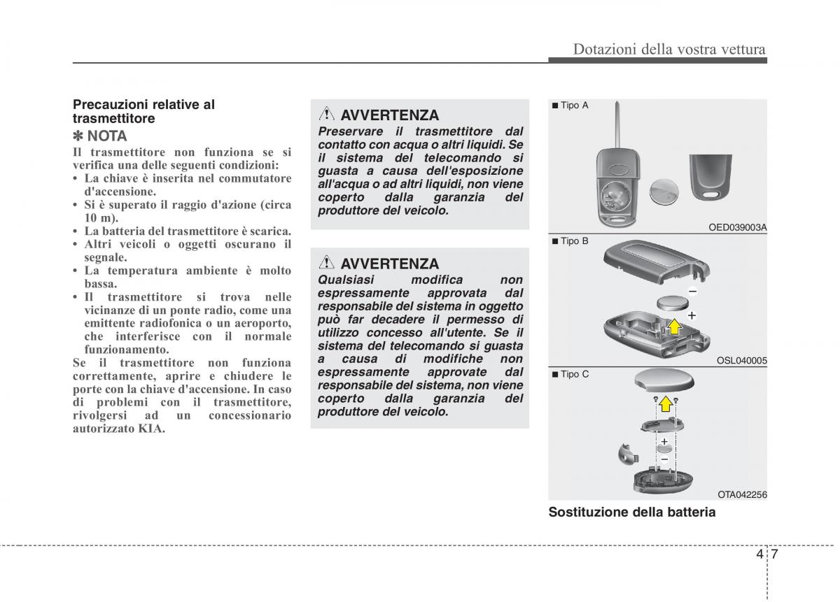 KIA Rio Pride UB manuale del proprietario / page 87