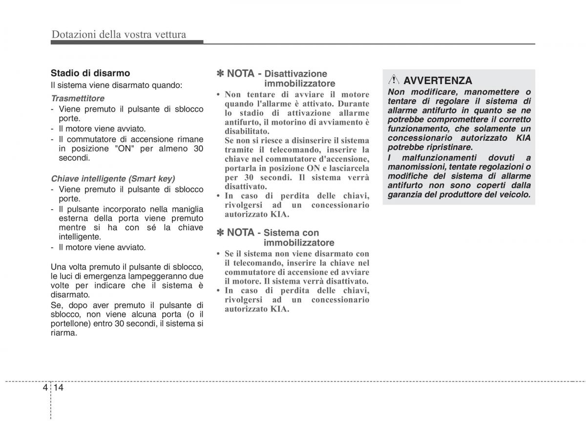 KIA Rio Pride UB manuale del proprietario / page 94